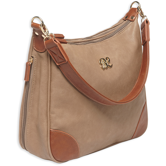 BD HOBO STYLE PURSE HOLSTER TAUPE TAN TRIM - Sale